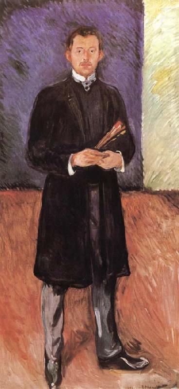 Holding a drama of Self-Portrait, Edvard Munch
